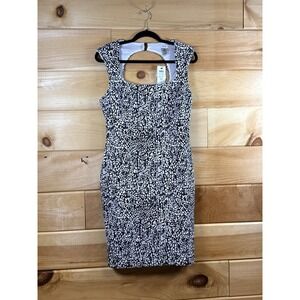 Cache black and white patterned sheath dress‎ Women's 10 NWT